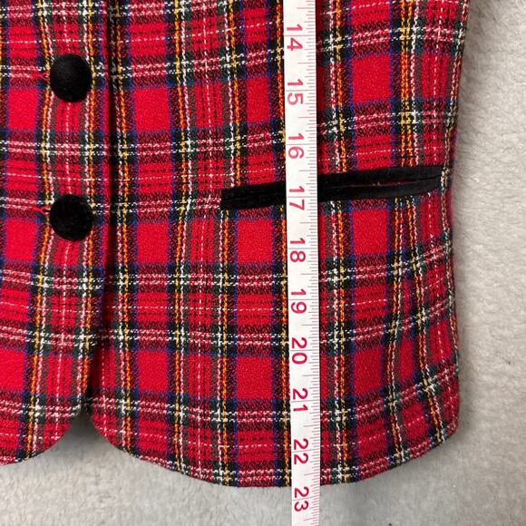 Vintage Norton McNaughton Irish Wool Plaid Blazer Velvet Trim  8P Y2k Retro Cozy - Picture 5 of 8